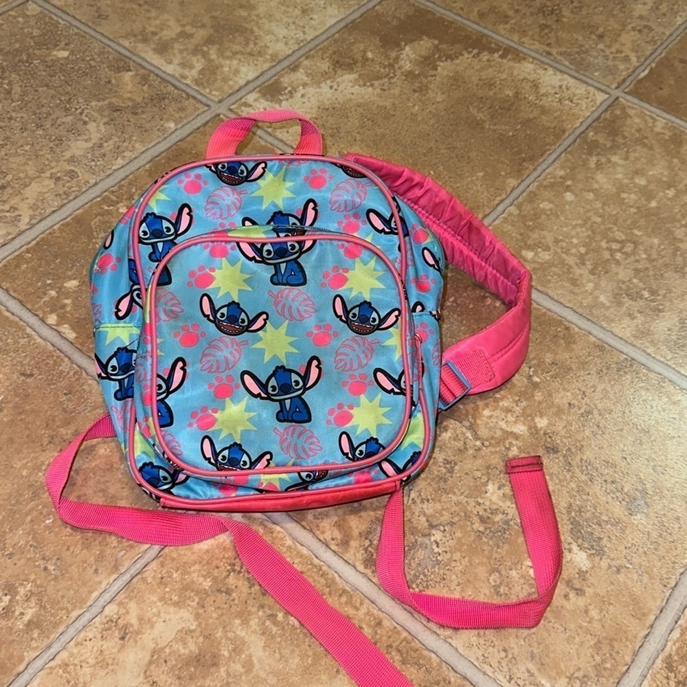 SALE! Disney Store Lilo & Stitch small kid’s backpack/bag pink straps/adjustable